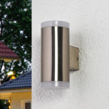 2-plameň vonkajšie nástenné LED svetlo Eliano oceľ - Image 4