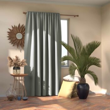 AmeliaHome Záves Blackout Oxford Pleat strieborná, 140 x 245 cm
