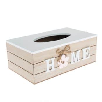 Drevený box na vreckovky Home flower, 24 x 9 x 14 cm
