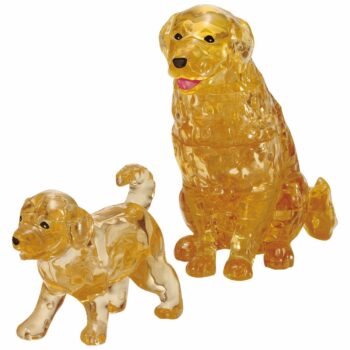 HCM Kinzel 3D Crystal puzzle Zlatý retriever a šteňa, 44 dielikov