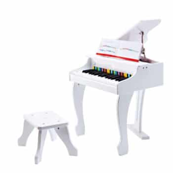 Hape Deluxe biele piáno so stoličkou, 50 x 60 x 52 cm