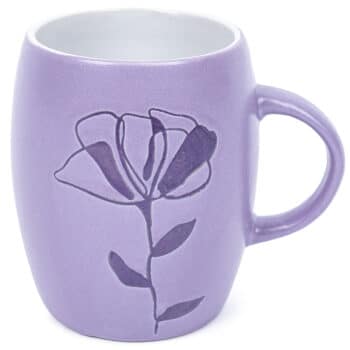 Keramický hrnček s dekorom Flower, fialová