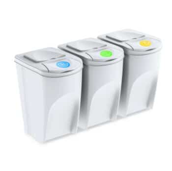 Kôš na triedený odpad Sortibox 35 l, 3 ks, biela