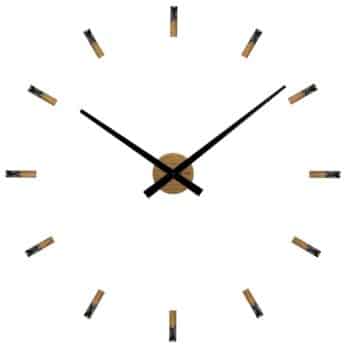 VLAHA VCT1043 dubové samolepiace hodiny s kameňmi Minimal, pr. 80 cm