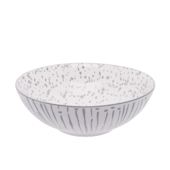 Miska na cereálie biela / svetlo-sivá 17,8 cm - Basic