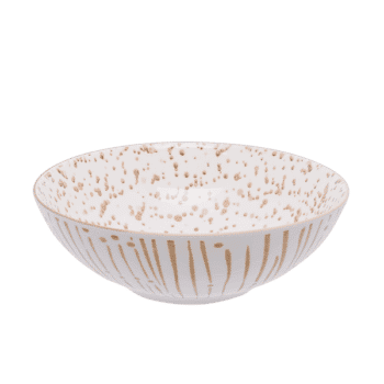 Miska na cereálie biela / champagne 17,8 cm - Basic
