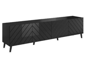 CAMA MEBLE Abeto 200 tv stolík čierna / čierny lesk