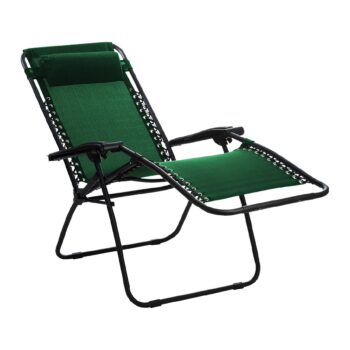 NABBI Deluxe záhradné lehátko tmavozelená