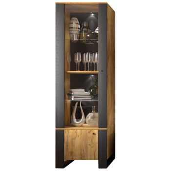 NABBI Olen TC-2D L/P dvojdverová vitrína čierna / craft zlatý