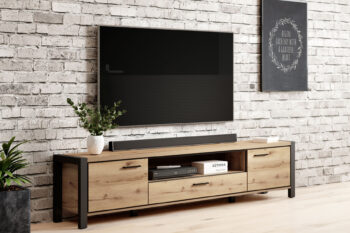 AKTUAL 40 dizajnový tv stolík dub Taurus/ čierna