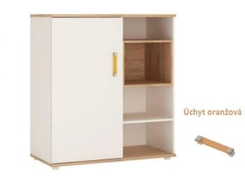AVALON TYP 30 komoda alpská biela/ san remo - oranžová