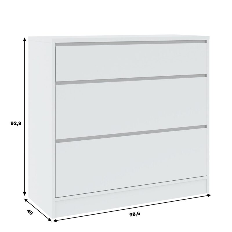 MOSTA široká komoda 3S, biela - Image 2