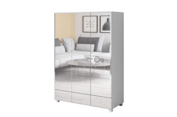 BENNALIA šatníková skriňa 2497JG19, biela/zrkadlo