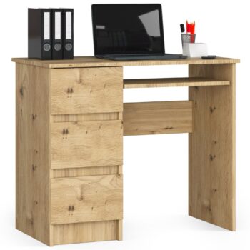 Moderný písací stôl PEGAS90L, dub Artisan