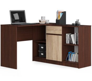 Dizajnový písací stôl CASPER, wenge / dub Sonoma