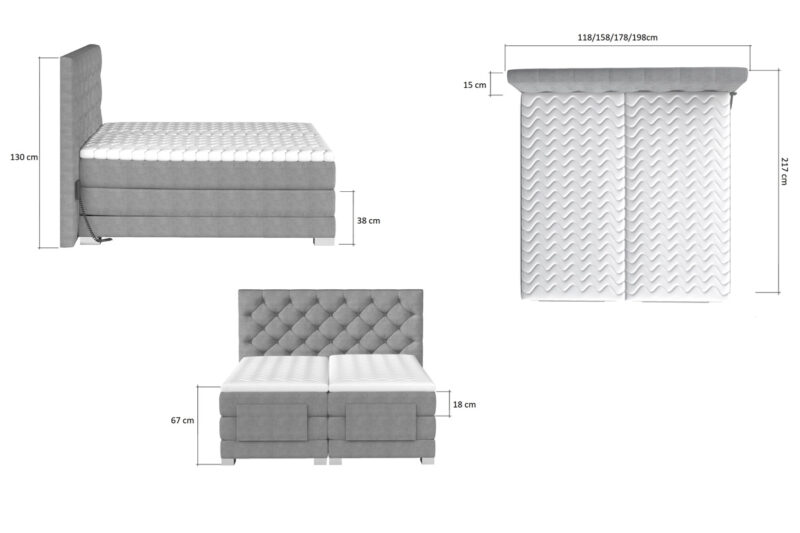 CEDRIK 15 polohovacia posteľ 180x200, Mat Velvet 68 - Image 2