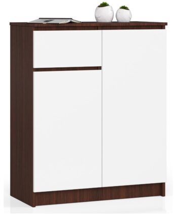 Moderná, vysoká komoda NIKOL80, wenge/biela