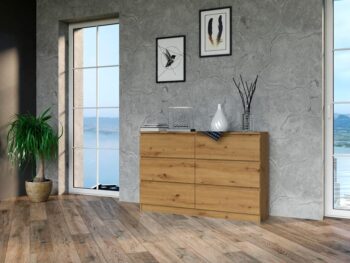 Široká komoda so zásuvkami WALMA M6 120, dub artisan