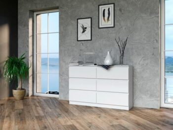 Široká komoda so zásuvkami WALMA M6 120, biela