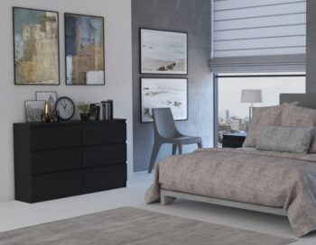 Široká komoda so zásuvkami WALMA M6 120, čierna