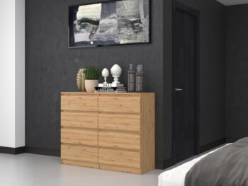 Široká komoda so zásuvkami WALMA M8 120, dub artisan