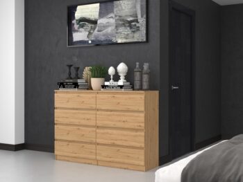 Široká komoda so zásuvkami WALMA M8 140, dub artisan