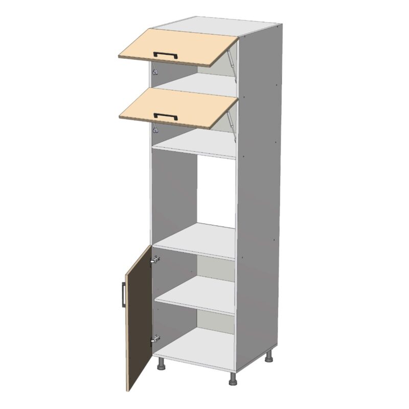 dolná potravinová skriňa na vstavanú rúru š.60, v.214, Modena HL602142, grafit / biely mat - Image 1