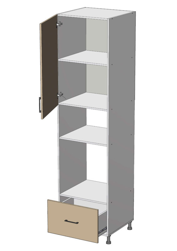 dolná vysoká potravinová skriňa na vstavanú rúru a mikrovlnku š.60, v.234, Modena HL602344, grafit / biely mat - Image 1