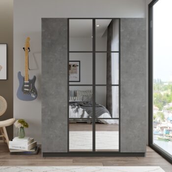 Loftová šatníková skriňa HOME 2, betón