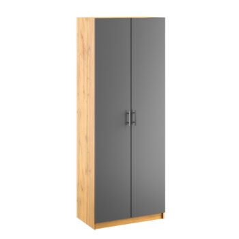 KANTOR KIT vysoká skriňa N06, antracit / dub Apalačský