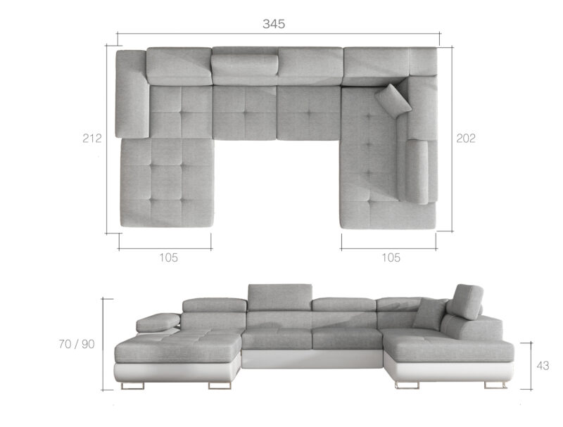 GAMERO 23 účková sedačka Kronos 02/ Soft 28 ľavá - Image 3