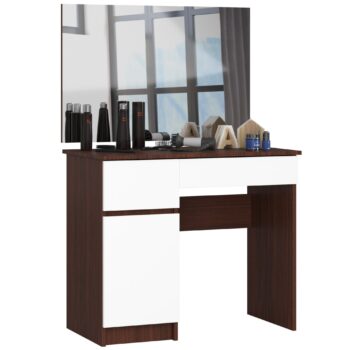 Toaletný stolík PAVEL900L, wenge/biely