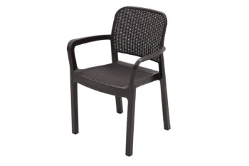 DEOKORK Záhradná plastová stolička KARA (hnedé)
