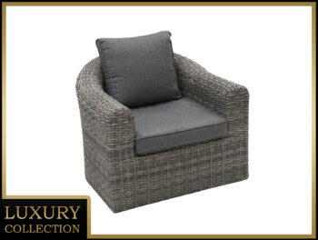 DEOKORK Ratanové kreslo BORNEO LUXURY (sivá)