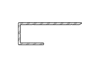 Počiatočný a koncový hliníkový profil 9572, 17x50x3000 mm, TWINSON O-WALL hnedý profil