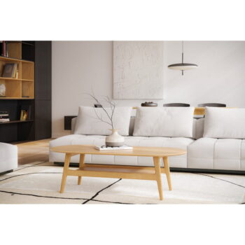 Konferenčný stolík v dekore duba v prírodnej farbe 60x130 cm Curved – Woodman - Image 3