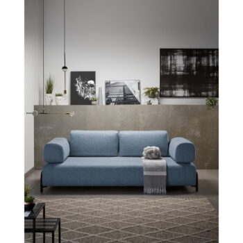 Modrá pohovka s podrúčkami Kave Home Compo – Obrázok 6