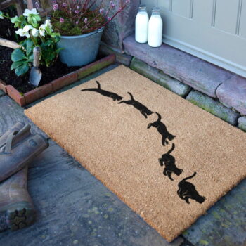 Rohožka z kokosového vlákna 60x90 cm Jumping Cats – Artsy Doormats - Image 6