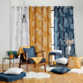 Modrý záves 140x280 cm Esquisse – douceur d'intérieur - Image 4