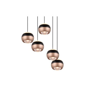 LED závesné svietidlo s kovovým tienidlom ø 30 cm v čierno-medenej farbe Orbit - Trio Select - Image 4