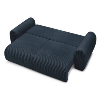 Tmavomodrá menčestrová rozkladacia pohovka 257 cm Lucien – Bobochic Paris - Image 6