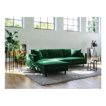 Zelená zamatová rohová pohovka (pravý roh) Kobo – MESONICA - Image 3