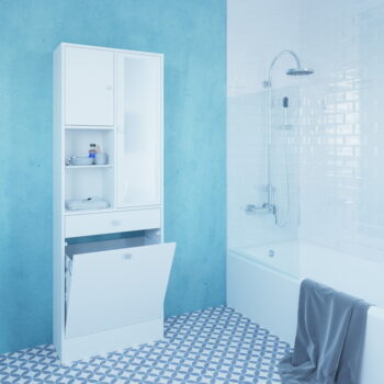 Biela vysoká kúpeľňová skrinka 63x181 cm Combi - TemaHome - Image 10