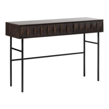 Tmavohnedý konzolový stolík s doskou v dubovom dekore 39x117 cm Latina – Unique Furniture – Obrázok 3
