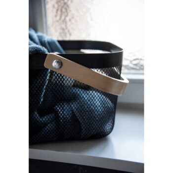 Čierny organizér do kúpeľne s bambusovým držadlom Wenko Bambusa – Obrázok 4