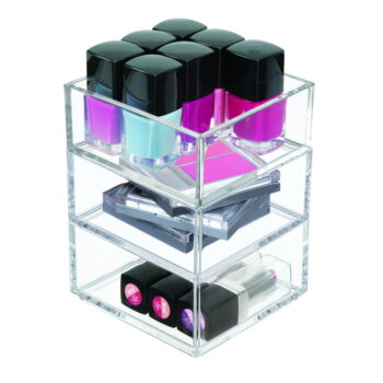Priehľadný stohovateľný organizér iDesign Clarity, 10 x 10 cm - Image 6