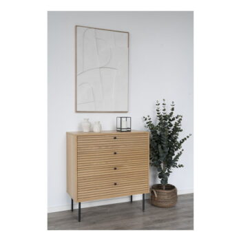 Vysoká komoda v dekore duba v prírodnej farbe 80x85 cm Kyoto – House Nordic – Obrázok 5