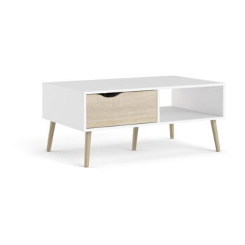 Biely odkladací stolík Tvilum Oslo, 99 x 60 cm - Image 3