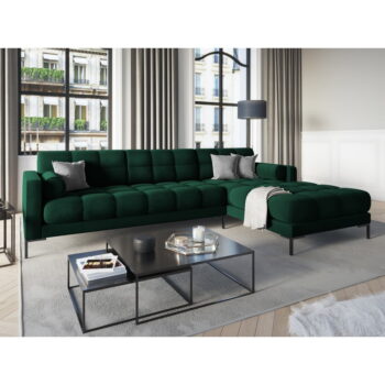 Tmavozelená zamatová rohová pohovka Cosmopolitan Design Bali, pravý roh - Image 8