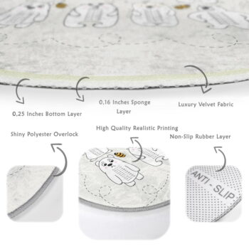 Krémovobiely detský koberec ø 120 cm Comfort – Mila Home - Image 8